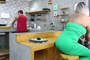 Latina Milf Pounces On Visitor In Kitchen