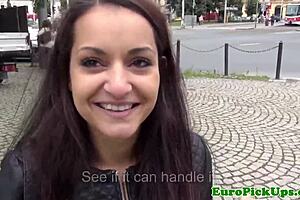 Hey, this euro slut is tasting cum in public 😏