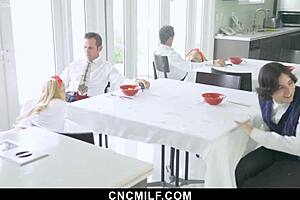 Thick Woman Permits Petite Man To Use Her While Working