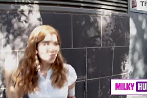 latina babe challenges outdoor dare