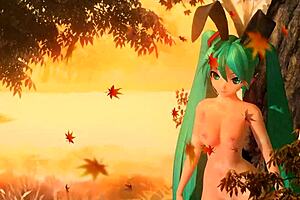 Hatsune miku velvet arabesque project diva nude mod full nude bunny costume, goddess with big tits