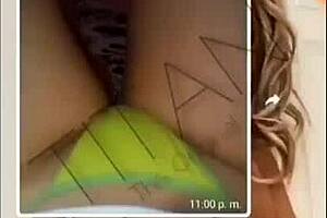 she gets hot on whatsapp, showing her big tits and ass, and ends with sex on video call