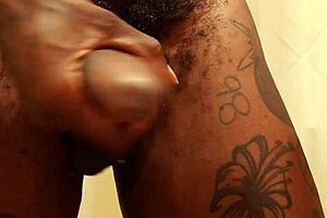 Tall muscular hallelujah johnson masturbates big black cock in bdsm humiliation scene