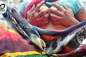 desi village saree removing finger