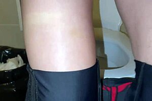 compilation of suggestive pissing scenes in public toilet, close-up pov