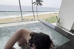 Iranian horny girl masturbating with sauna pump, wet and juicy