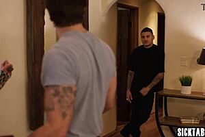 Big tits milf Arabelle Raphael gets fucked hard after blowjob and footjob.