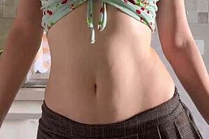 Cute petite girl touching herself passionately!