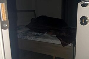 Passionate couple kisses during real sex