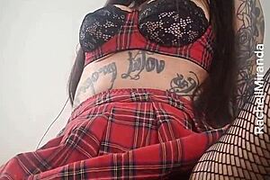 Jerk Off Guided To Squirt In Tattooed Brazilian Bitch's Ass
