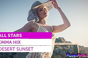 As The Sun Sets This Petite Blonde Hottie Emma Hix Posing Nude Outdoor