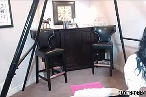 maxine x in uniform dildo fucks pussy