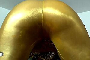 pretty tattoo brunette betty foxxx removing clothes on the bar