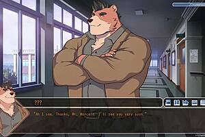 Playing after class in the classroom with furry fun