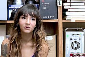 Nineteen-year-old latina shoplifter gets banged by the officer
