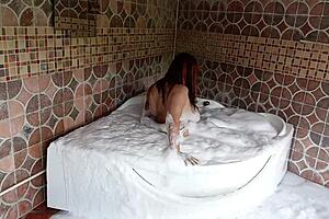 getting my ass fucked deep in the jacuzzi by that horny guy while she's away