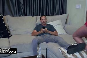 young person can't resist temptation and does something while watching a movie