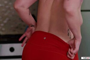 Encountering a hot shemale nudist neighbor with big tits and ass