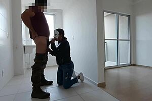 looking at apartment, gave anus to real estate agent, he creampied inside