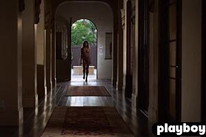 Busty Blonde In Sexy Lingerie Poses For Playboy