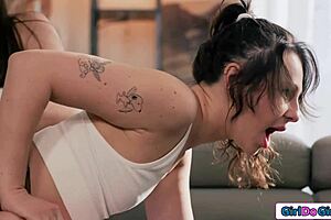 Busty Milf Spanks Petite 18+ Girl For Fun