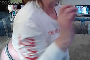 curvy granny smokes seductively, igniting throbbing desire in your cock while dressed