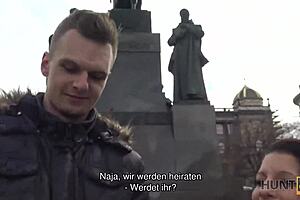 busty jocelyne z fucks shaved pussy for cash