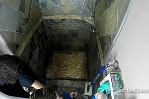 what are you doing to michelle anderson in the latex shower