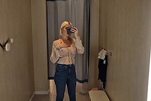 see through clothes try on in dressing room 😏