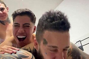 that hot sex feeling the pounding until the end in ass and pussy on the hair until we cum together