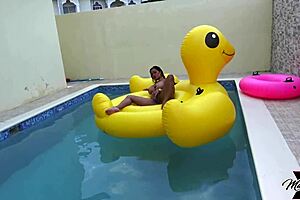 Maxine X Masturbates Pussy By Pool!