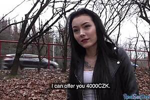 tricked amateur gets throatfucked outdoor by shady agent in pov