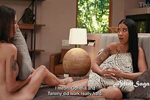 stepsisters party turns into foursome with licking