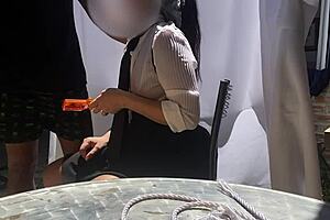 Old Man Covers Eyes And Replaces Lollipop With Cock In Mouth Oral Blowjob