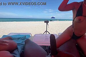 Nude Beach Fucking: Big Tits Babe Bent Over for Monster Cock in Nude Beach Sex