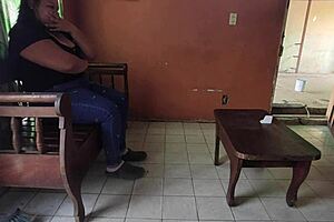 Stepsister arrives from school, stepfather stays to care while stepmother is away