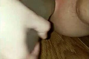 pov girl squats on huge dildo fucking and cumming hard