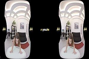 virtualpee - dildo loving brunette splashes herself with piss