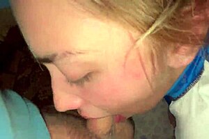 Hungry for cock in pijama, she dives into sloppy action