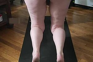 hot milf performs naked yoga for jerking off