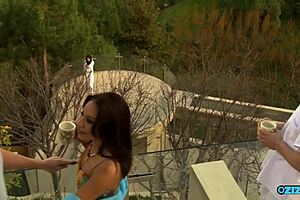 Hottie takes off her corset and has hardcore sex on the couch