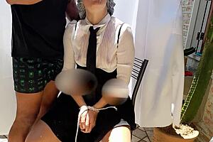 Old Man Covers Eyes And Replaces Lollipop With Cock In Mouth Oral Blowjob