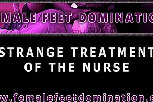 MATURE NURSE FORCES PATIENT TO SNIFF STINKY FEET