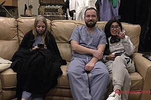 Bratty Cheerleader Jasmine Rose Spreads Gaping Pussy in Hospital Skirt