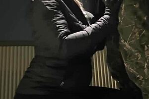 caught licking her ass outside in the snow and giving multiple cumshots