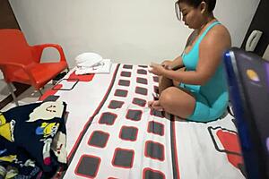 oh my cheating mature wife offers big ass before husband shows up!