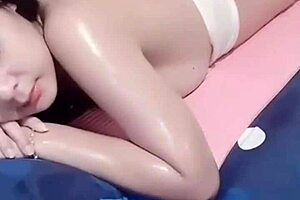 asian babe gets oiled massage leading to petite pussy pounding