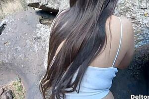 i took my friend hiking and we fucked outdoors doggystyle