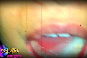 KAREN PLAYS WITH HUGE CUMLOADS IN MOUTH SLOW MOTION