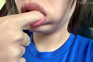 Awesome Spitting Mouth Latina Teases